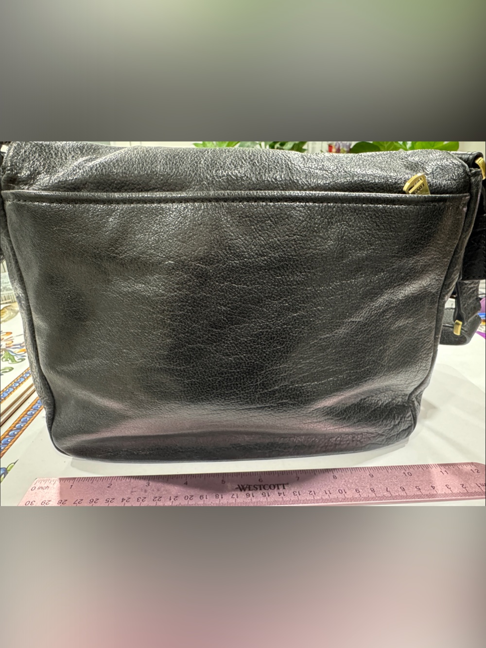 Fossil Black Leather Crossbody Flap Bag - Picture 3 of 7